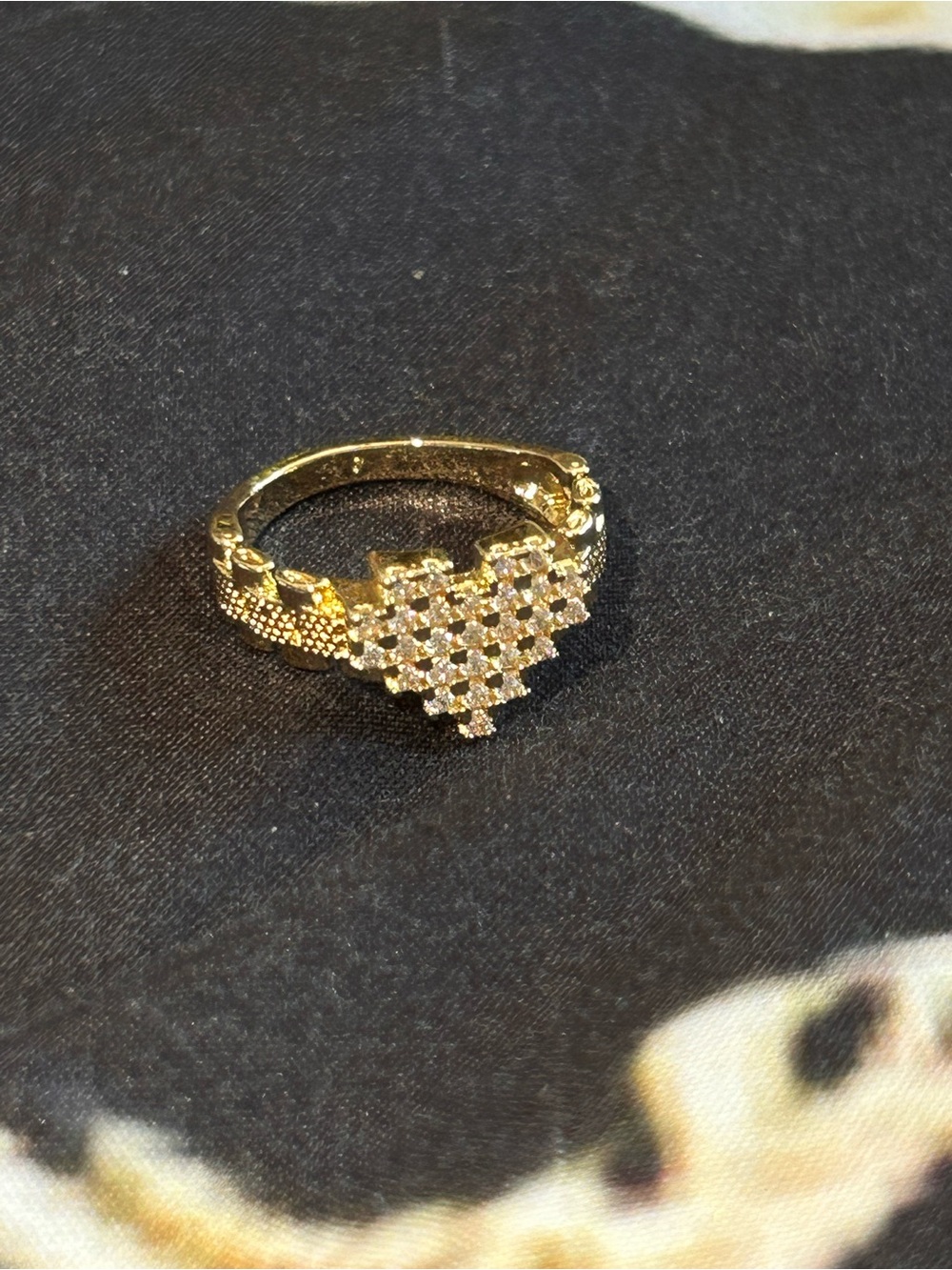 Diamond Gold Plated Ring - size 7 brand new never worn